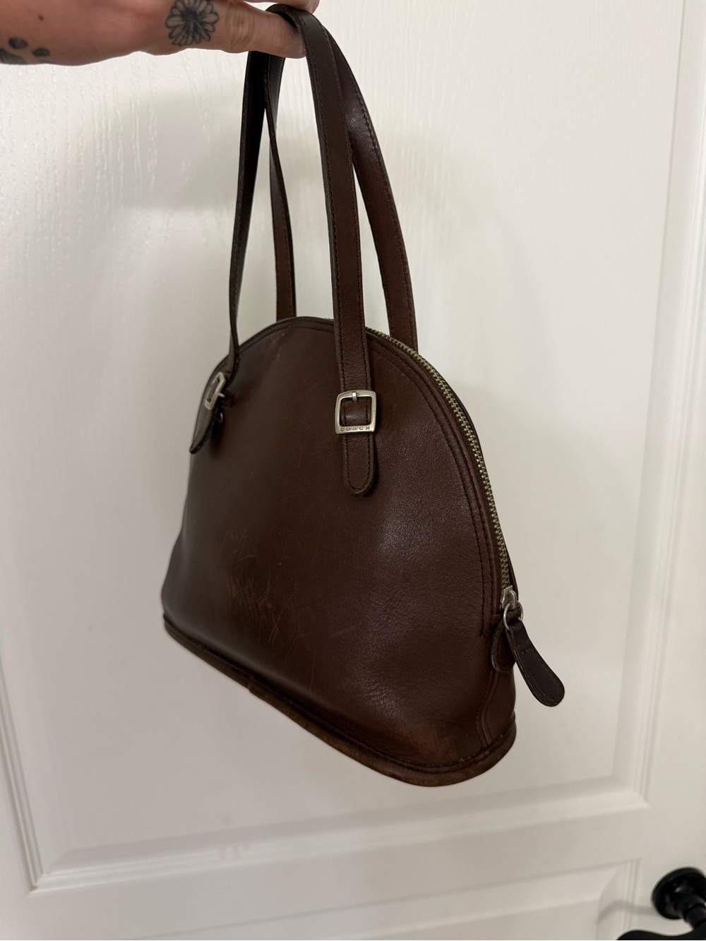 Vintage COACH Cha-Cha satchel Bag Mahogany Brown. - Picture 5 of 10